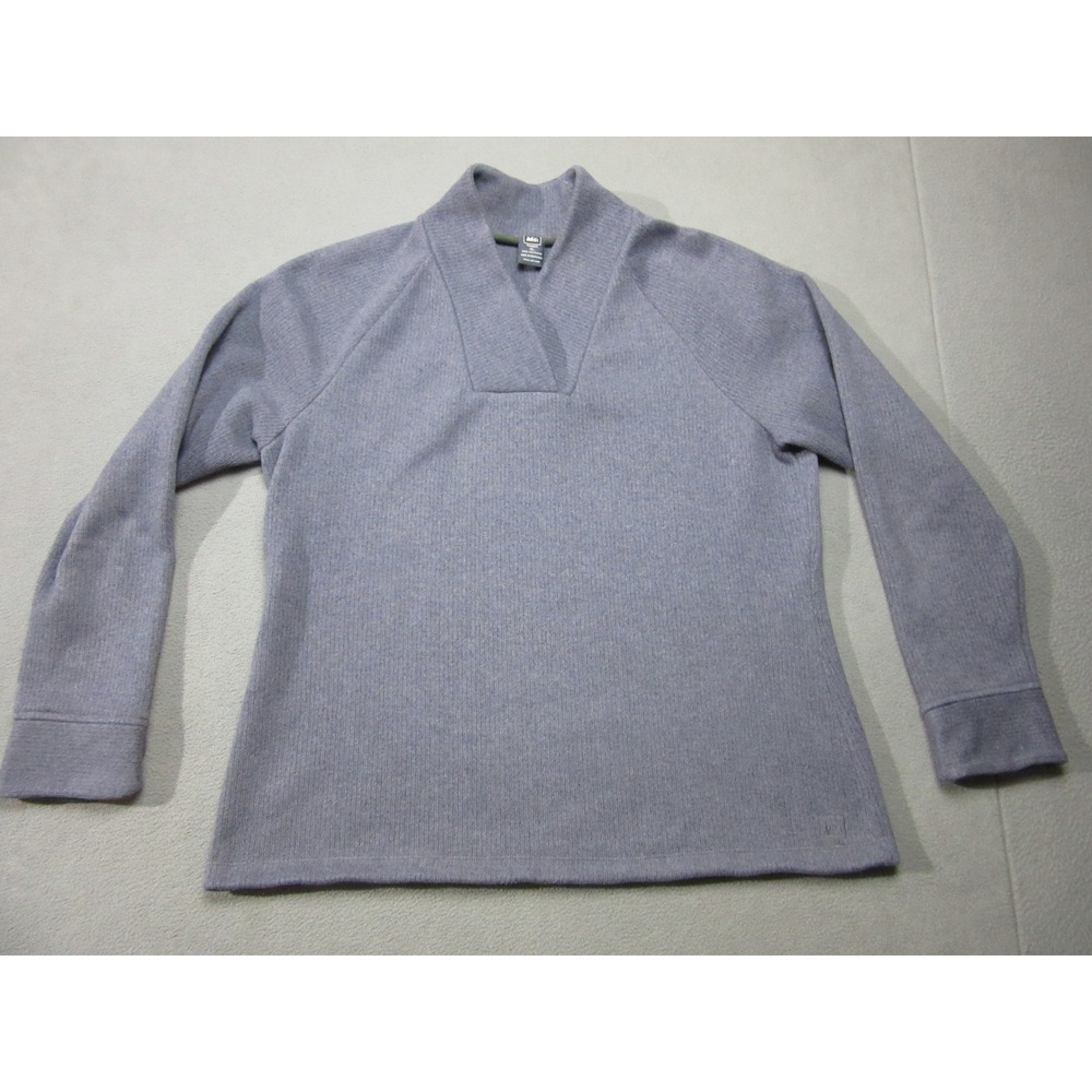 REI Sweater Womens XL Blue Long Sleeve Pullover Knit Top Outdoor Embroidered